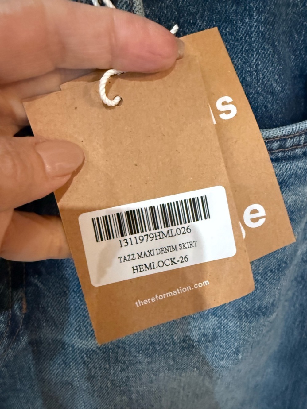 Reformation jeans Hemlock wash Tazz Denim Maxi Skirt - Picture 2 of 13